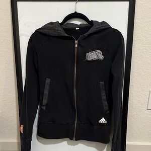 Adidas Black and Gray WNBA San Antonio Stars Zip Hoodie
